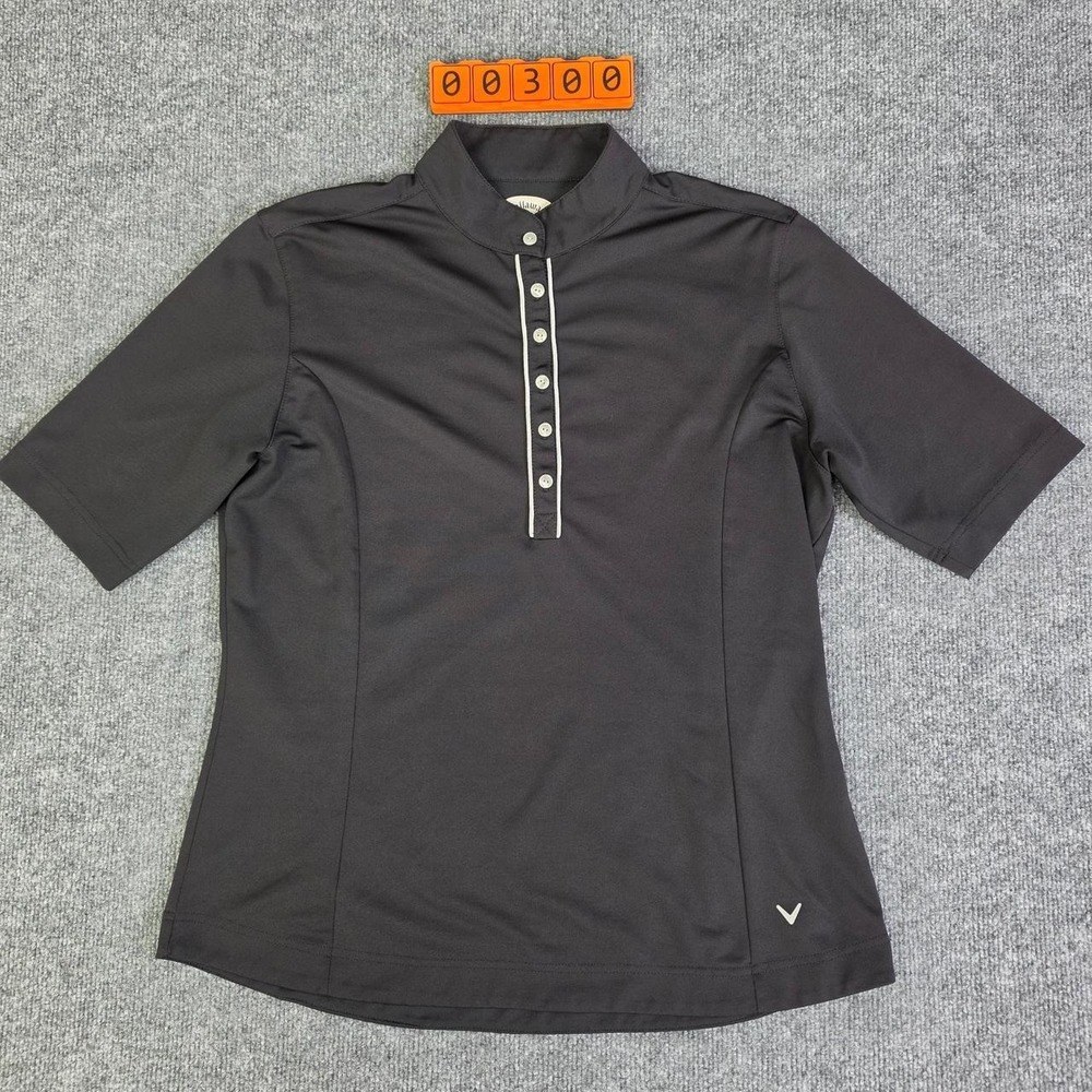 Callaway Golf Women's Black Polo Shirt Size Large Polyester & spandex blend